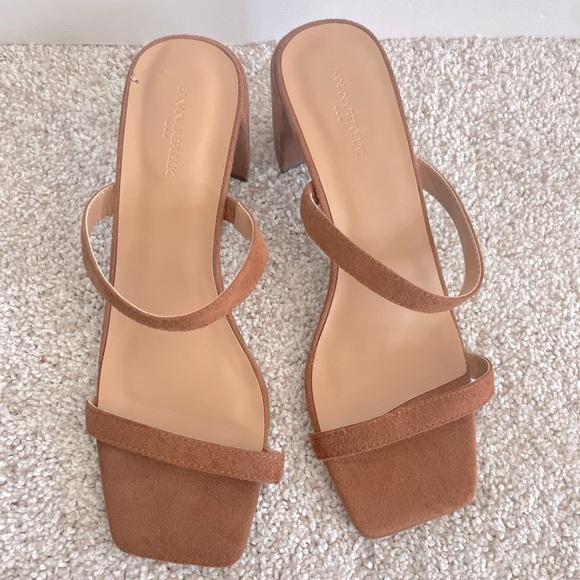 DOUBLE STRAP BLOCK-HEEL SANDAL banana republic - Picture 1 of 7